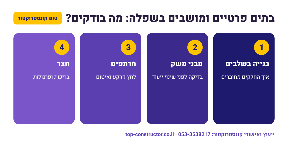 בתים פרטיים ומושבים בשפלה: מה בודקים – אינפוגרפיקה