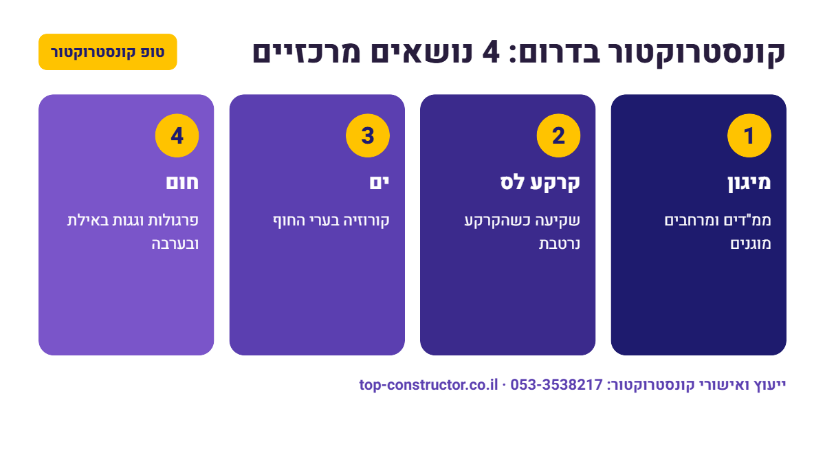 קונסטרוקטור בדרום: 4 נושאים מרכזיים – אינפוגרפיקה