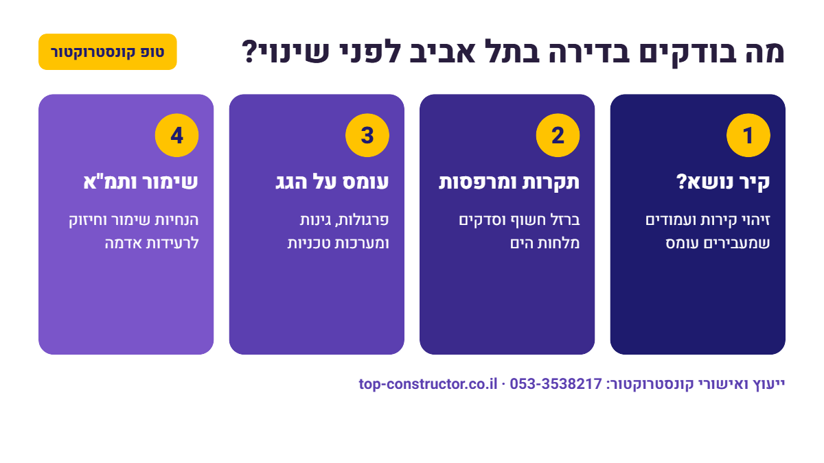 מה בודקים בדירה בתל אביב לפני שינוי – אינפוגרפיקה