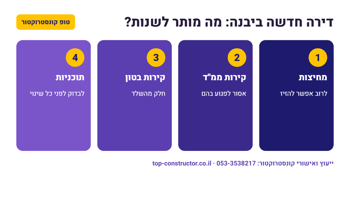 דירה חדשה ביבנה: מה מותר לשנות – אינפוגרפיקה